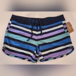 Patagonia Wavefarer Boardshorts 5" Women's Size 2, Striped Blue Purple NWT